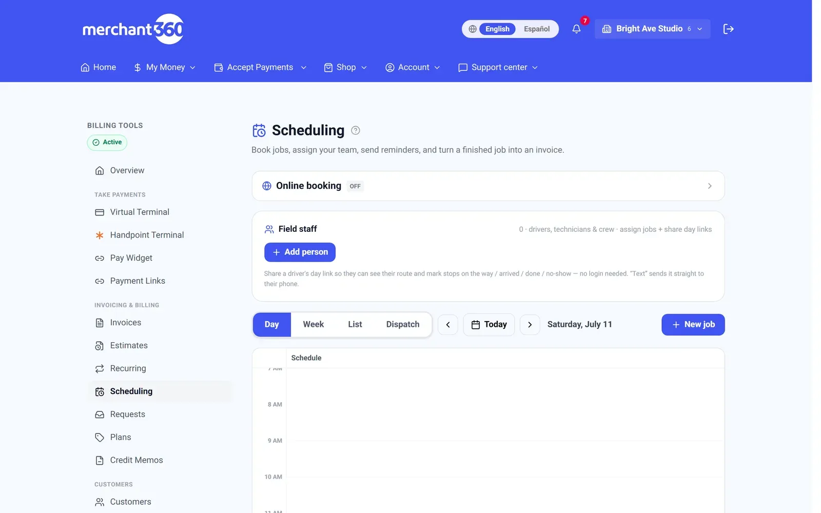 Scheduling with online booking