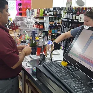 The counter at Mantua Beverage and Gas, an EPI merchant