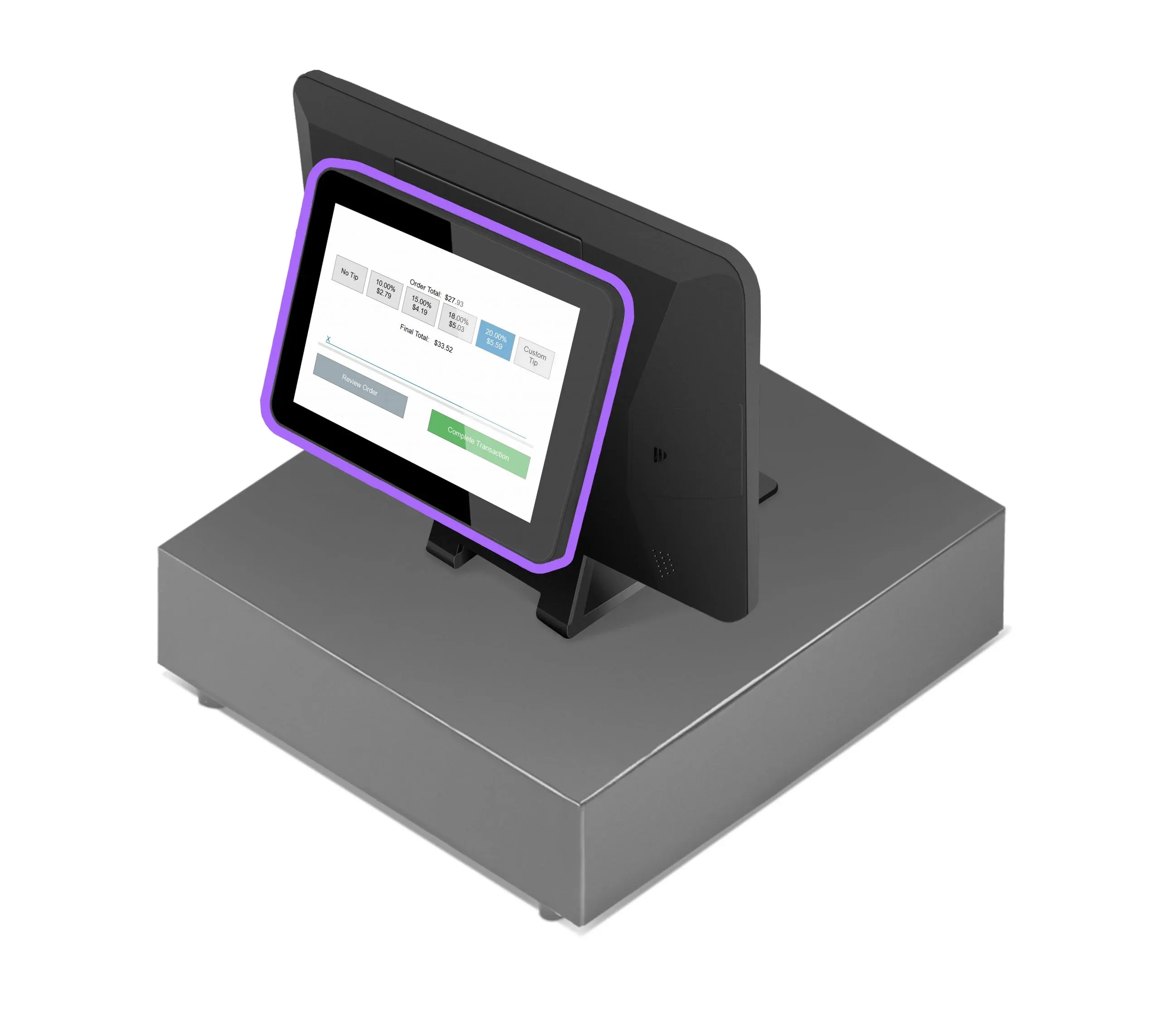 Exatouch POS bundle with the customer-facing display highlighted